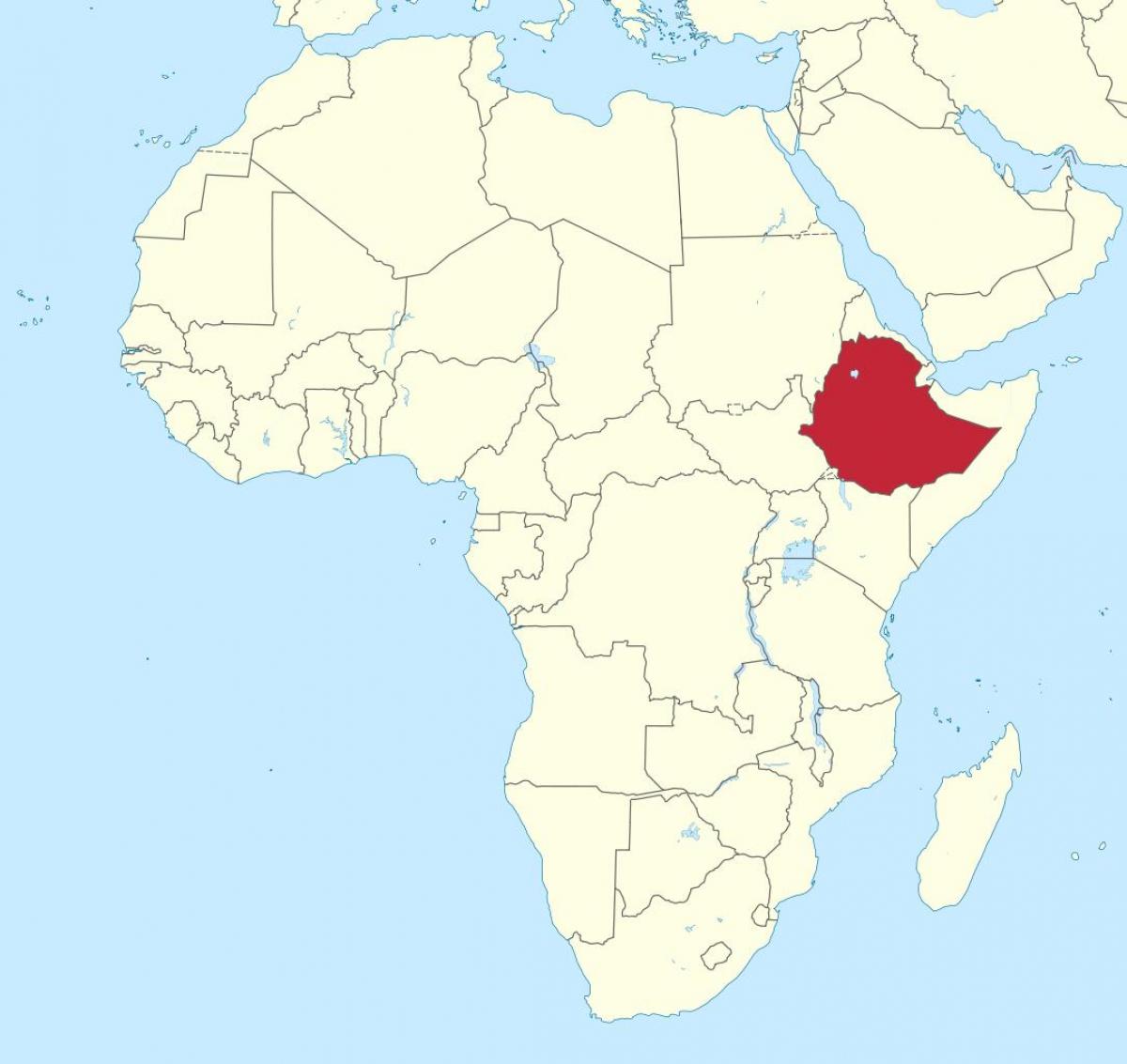 kart Afrika göstərən Efiopiyada