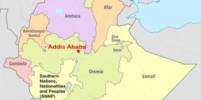 Əddis-абеба, Efiopiya, dünya xəritəsində 