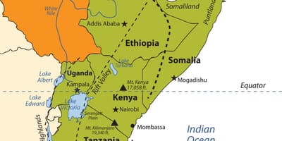 Kart Efiopiya, Afrika yayla 