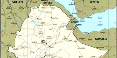 Coğrafi xəritə Efiopiyada