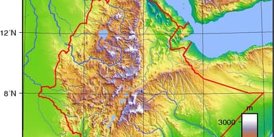Relyefin Efiopiya xəritə
